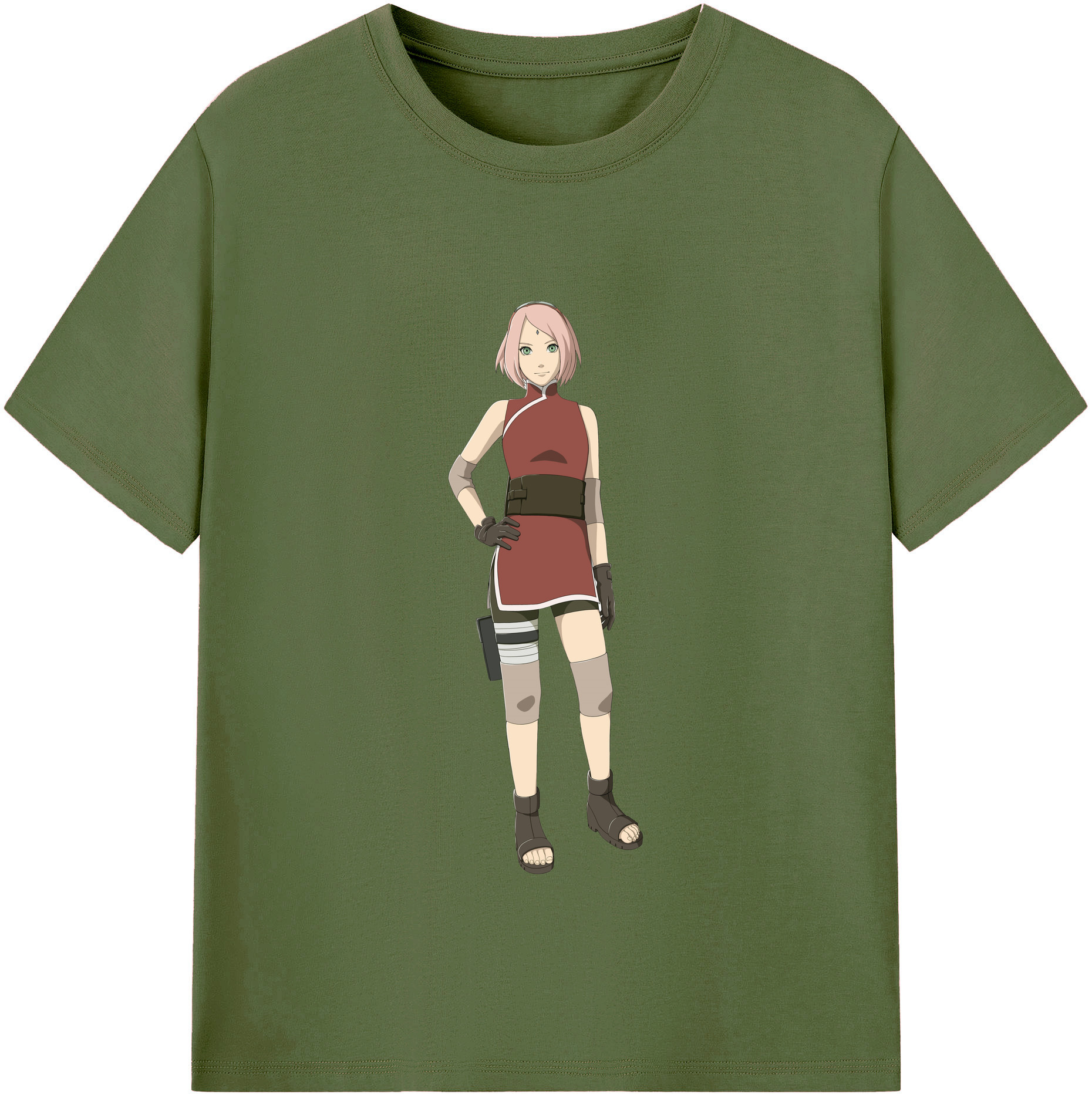（画像用） NARUTO -ナルト- 春野サクラ Haruno Sakura 綿100％半袖Tシャツ（フロントプリント）